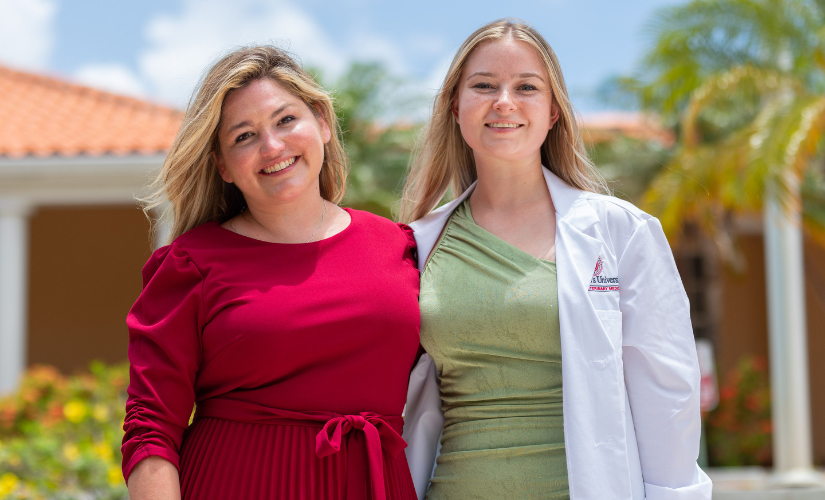 Taylor Edwinson, veterinary student, at SVM White Coat Ceremony